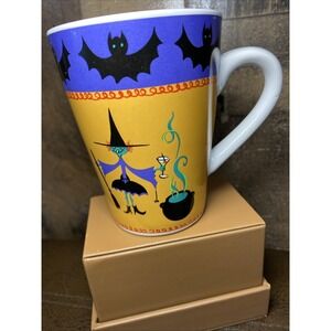 Coffee Mug Designs by Mary Kober Witch Cauldron Bats "Try Some Broo" Wendoverlan